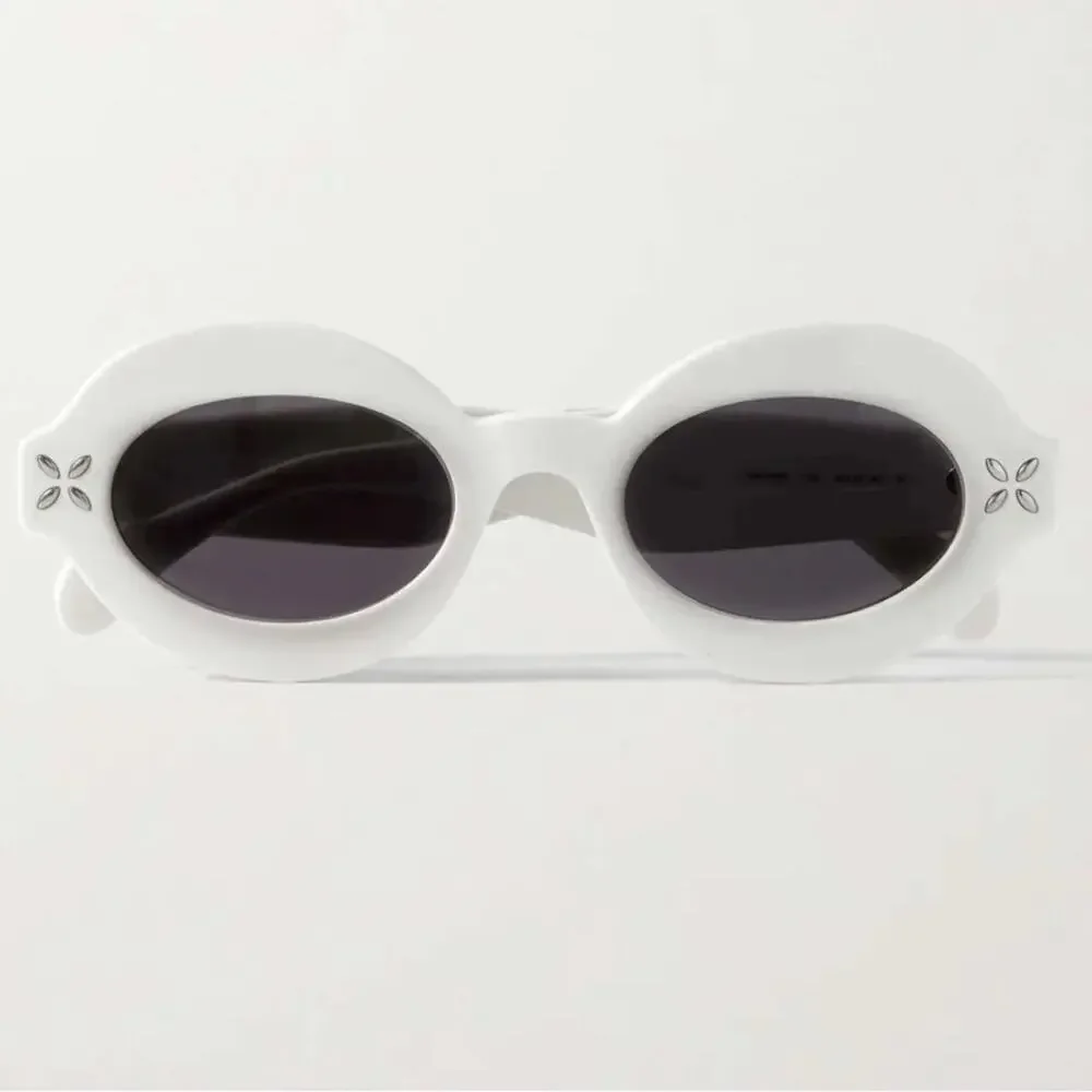 New! Alaïa White Oval Sunglasses AA0059S 002, Authentic